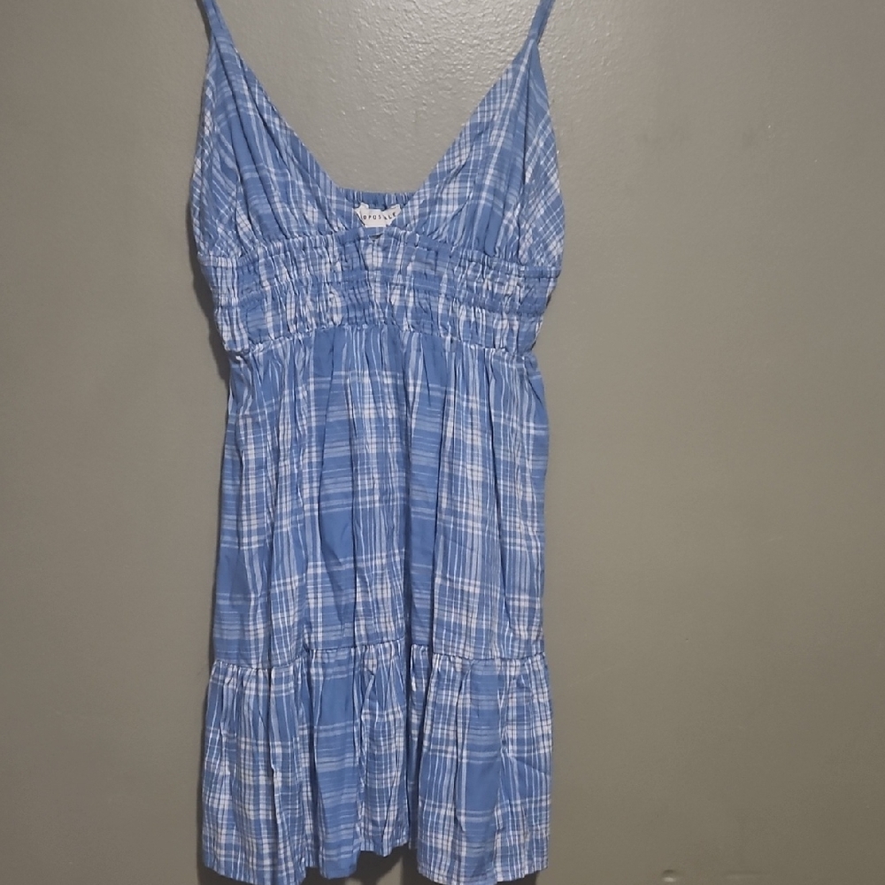 Aeropostale Blue Plaid Sleeveless Dress